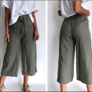Cloth and Stone Green Linen Pants
